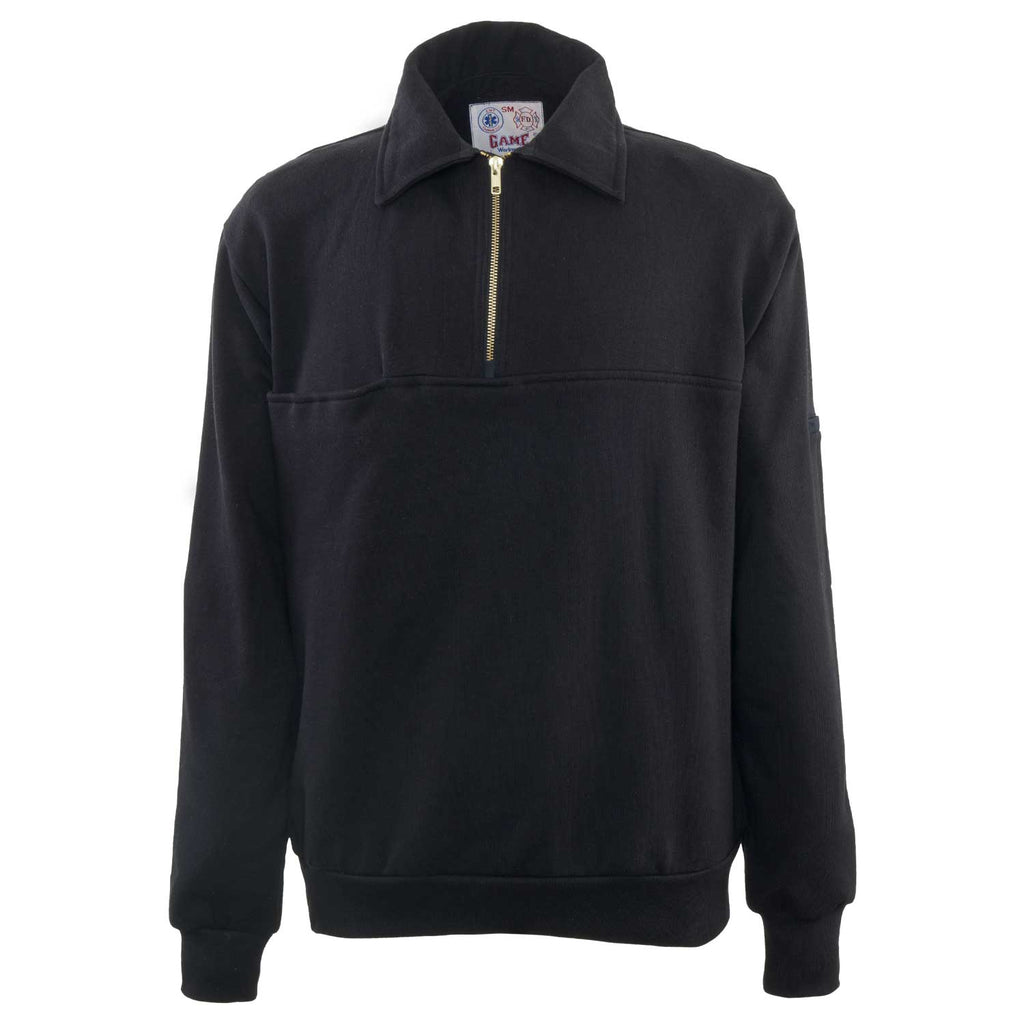 811 The Self Material Collar Job Shirt, Navy, front
